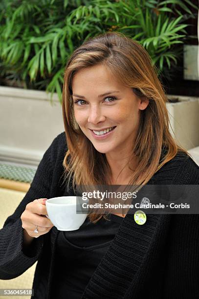 French TV journalist Melissa Theuriau supports "Action Contre la Faim" foundation in the operation "One Coffee Against Famine".