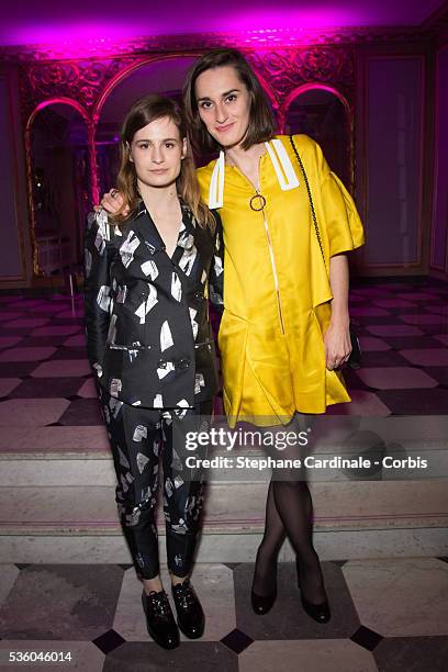 Christine and the Queens and singer Yelle attend the Sidaction Gala Dinner 2015 at Pavillon d'Armenonville on January 29, 2015 in Paris, France.