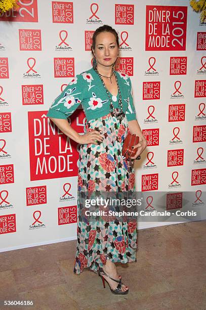 Harumi Klossovska attends the Sidaction Gala Dinner 2015 at Pavillon d'Armenonville on January 29, 2015 in Paris, France.