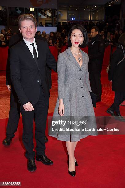 Fleur Pellerin with her husband Laurent Olleon attend the 'Diary of a Chambermaid' premiere during the 65th Berlinale International Film Festival at...