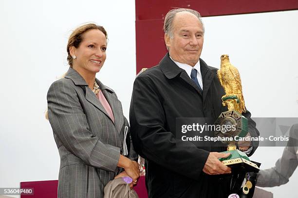 Princess Zahra Aga Khan and HRH Prince Aga Kahn IV at the "Qatar-Prix de l'Arc de Triomphe".