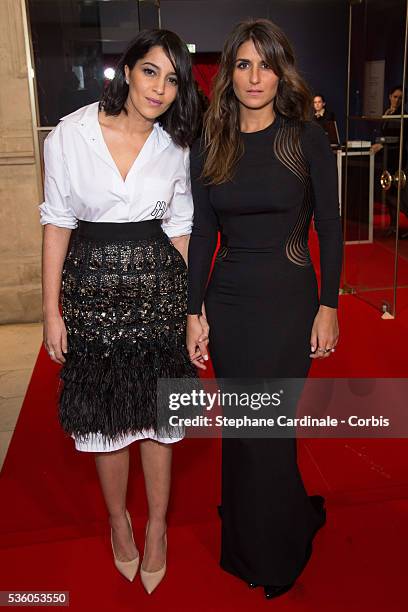 Actress Leila Bekhti and actress Geraldine Nakache arrive at the 40th Cesar Film Awards 2015 Cocktail at Theatre du Chatelet on February 20, 2015 in...