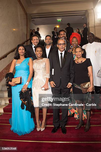 Abderrahmane Sissako, Kessen Tall and cast menbers of 'Timbuktu' arrive at the 40th Cesar Film Awards 2015 Cocktail at Theatre du Chatelet on...
