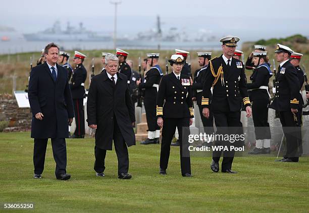 British Premiere David Cameron, German President Joachim Gauck, Princess Anne, Princess Royal and Vice Admiral Sir Timothy Laurence attend a service...