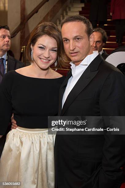 Emilie Dequenne and Michel Ferracci arrive at the 40th Cesar Film Awards 2015 Cocktail at Theatre du Chatelet on February 20, 2015 in Paris, France.