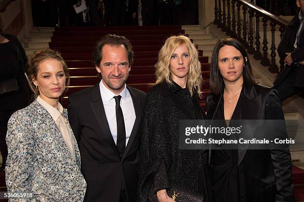 Odile d'Oultremont, Stephane De Groodt, Sandrine Kiberlain and Jeanne Herry arrive at the 40th Cesar Film Awards 2015 Cocktail at Theatre du Chatelet...