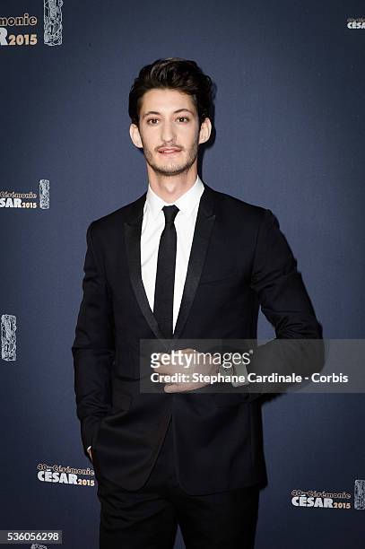 Pierre Niney attends the 40th Cesar Film Awards at Theatre du Chatelet on February 20, 2015 in Paris, France.
