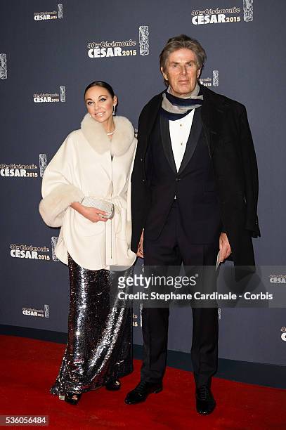 Dominique Desseigne and Alexandra Cardinale attend the 40th Cesar Film Awards at Theatre du Chatelet on February 20, 2015 in Paris, France.