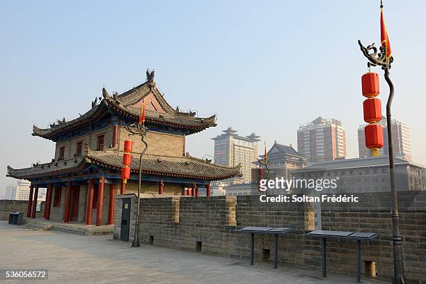 fortifications of xi'an - xi'an stock pictures, royalty-free photos & images