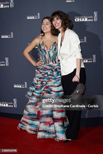 Izia and Doria Tillier attend the 40th Cesar Film Awards at Theatre du Chatelet on February 20, 2015 in Paris, France.