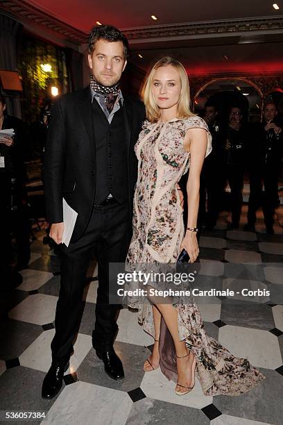 Diane Kruger and Joshua Jackson attend the 7th annual Sidaction fashion fundraising dinner to fight AIDS, in Paris.