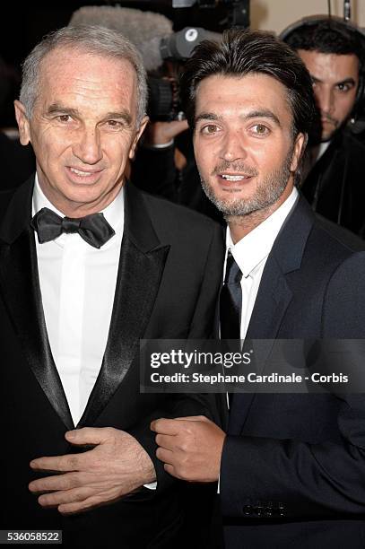 Alain Terzian and Thomas Langmann arrive at the 34th Cesar Awards ceremony, held at the Chatelet Theater in Paris.