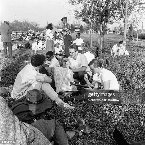 The afternoon of the day before the March arrived at the Alabama State Capitol, marchers rest at the City of St Jude Catholic Institute where they...
