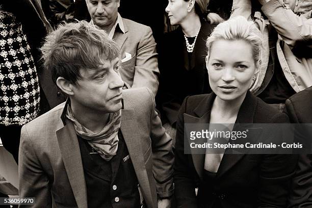 Jamie Hince and Kate Moss attend the Chanel Ready-to-Wear Autumn/Winter 2009/2010 fashion show during Paris Fashion Week at Grand Palais in Paris.