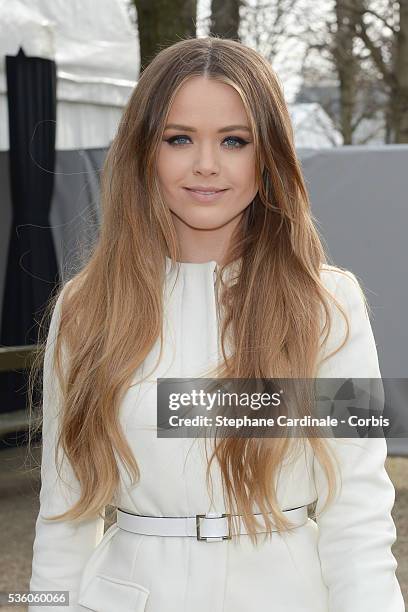 Kristina Bazan attends the Elie Saab show as part of the Paris Fashion Week Womenswear Fall/Winter 2015/2016 on March 7, 2015 in Paris, France.