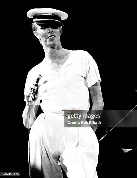 David Bowie in concert at the Los Angles Forum, April 4, 1978 in Inglewood, California,