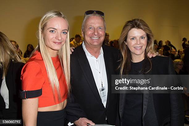 Virginie Courtin, Christian Courtin Clarins and Virginie Mouzat attend the Mugler show as part of the Paris Fashion Week Womenswear Fall/Winter...