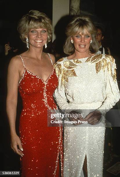 Cathy Lee Crosby and Linda Evans circa 1985 in New York City.