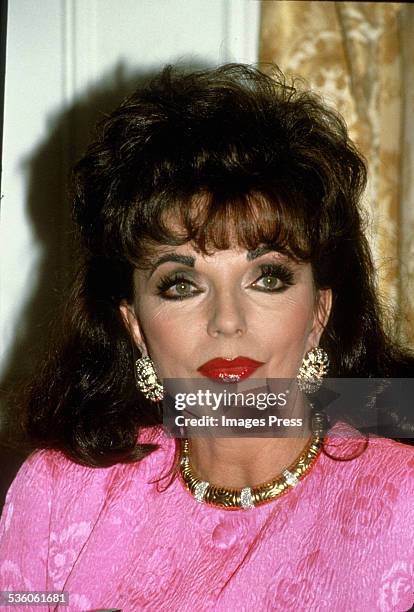 Joan Collins at the launch of her latest perfume Spectacular circa 1989 in New York City.