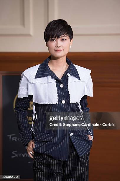 Chris Lee attends the Chanel show at the 'Grand Palais', as part of the Paris Fashion Week Womenswear Fall/Winter 2015/2016 on March 10, 2015 in...