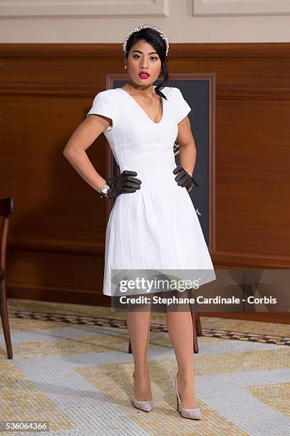 Princess Sirivannavari Narirat attends the Chanel show at the 'Grand Palais', as part of the Paris Fashion Week Womenswear Fall/Winter 2015/2016 on...