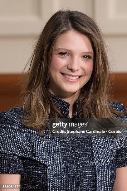 Josephine Japy attends the Chanel show at the 'Grand Palais', as part of the Paris Fashion Week Womenswear Fall/Winter 2015/2016 on March 10, 2015 in...