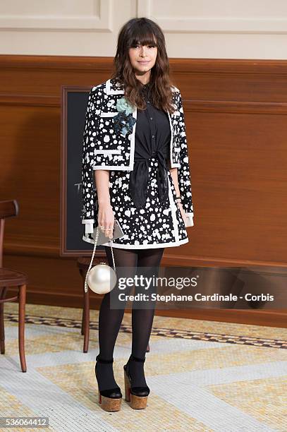 Miroslava Duma attends the Chanel show at the 'Grand Palais', as part of the Paris Fashion Week Womenswear Fall/Winter 2015/2016 on March 10, 2015 in...