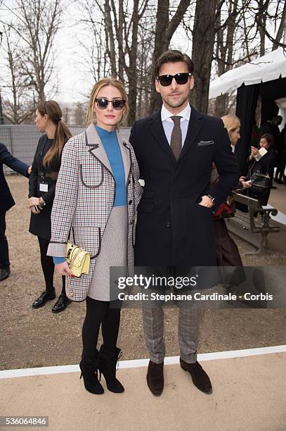 Olivia Palermo and Johannes Huebl the Valentino show as part of the Paris Fashion Week Womenswear Fall/Winter 2015/2016 on March 10, 2015 in Paris,...