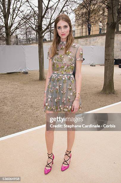 Chiara Ferragni attends the Valentino show as part of the Paris Fashion Week Womenswear Fall/Winter 2015/2016 on March 10, 2015 in Paris, France.