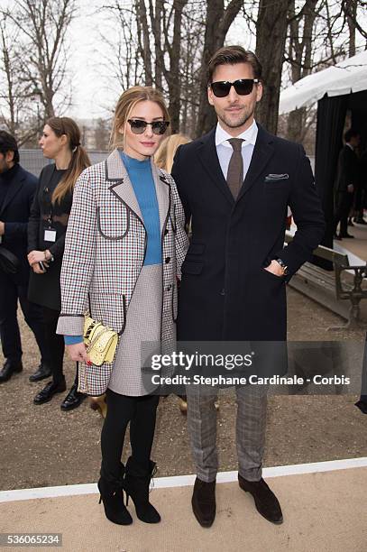 Olivia Palermo and Johannes Huebl the Valentino show as part of the Paris Fashion Week Womenswear Fall/Winter 2015/2016 on March 10, 2015 in Paris,...