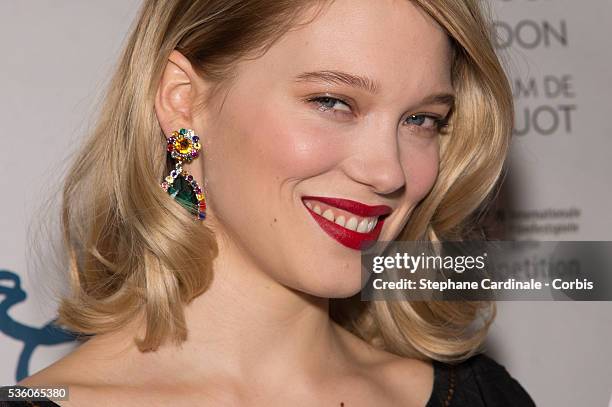 Actress Lea Seydoux attends the Paris Premiere of 'Journal D'Une Femme De Chambre' At MK2 Bibliotheque on March 23, 2015 in Paris, France.