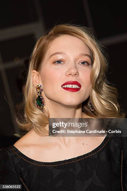 Actress Lea Seydoux attends the Paris Premiere of 'Journal D'Une Femme De Chambre' At MK2 Bibliotheque on March 23, 2015 in Paris, France.