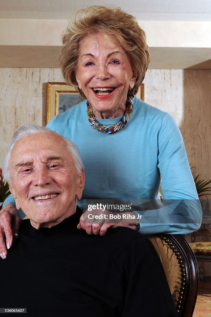 Anne and Kirk Douglas at home