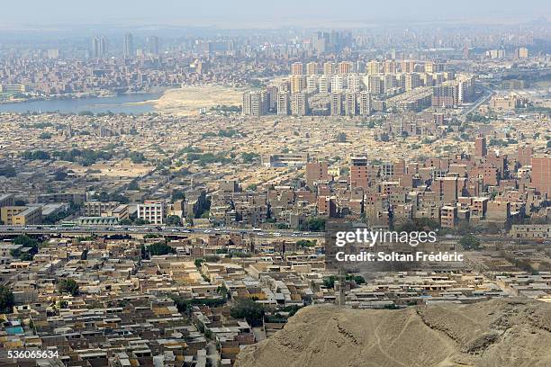 the city of cairo - aerial view of cairo stock pictures, royalty-free photos & images