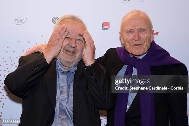 Paul Rassam and Jerome Seydoux, attend The Lumiere! Le Cinema Invente exhibition preview, at 'Le Grand Palais' on March 26, 2015 in Paris, France.