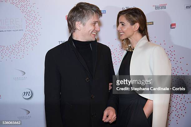 Clotilde Courau and Stanislas Merhar attend The Lumiere! Le Cinema Invente exhibition preview, at 'Le Grand Palais' on March 26, 2015 in Paris,...