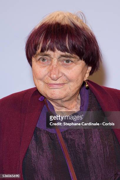 Agnes Varda attends The Lumiere! Le Cinema Invente exhibition preview, at 'Le Grand Palais' on March 26, 2015 in Paris, France.