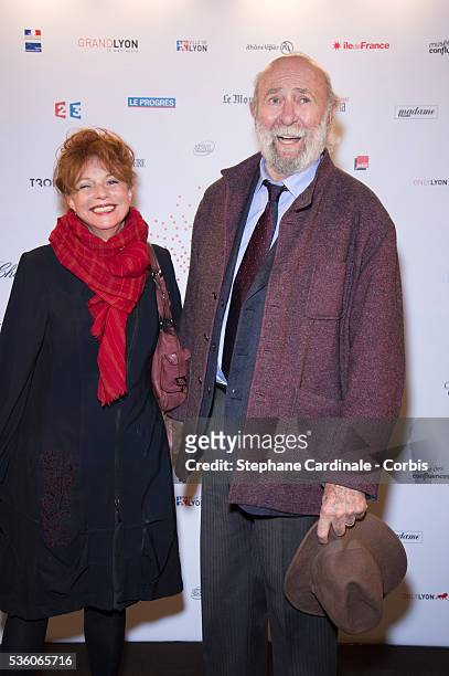Jean-Pierre Marielle and his wife Agathe Natanson attend The Lumiere! Le Cinema Invente exhibition preview, at 'Le Grand Palais' on March 26, 2015 in...