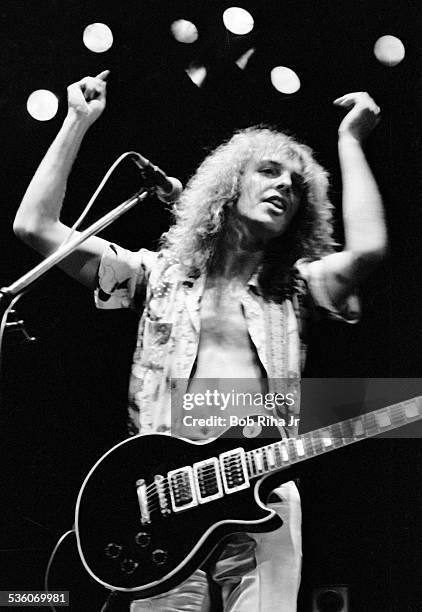 Peter Frampton in concert at the Los Angles Forum, December 7, 1976 in Inglewood, California,