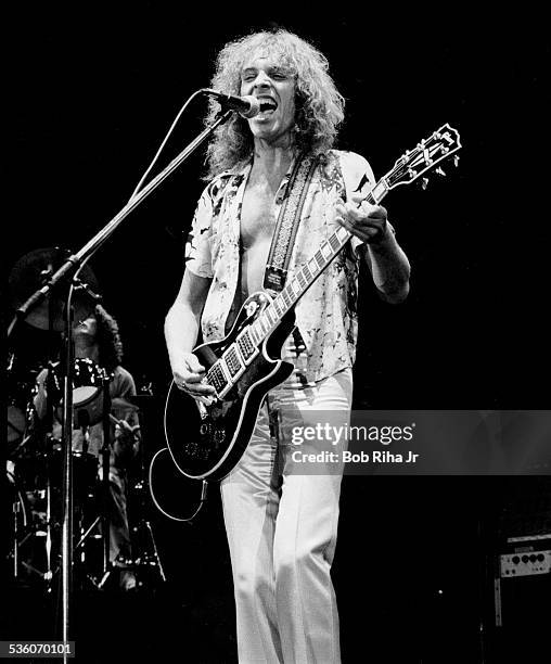 Peter Frampton in concert at the Los Angles Forum, December 7, 1976 in Inglewood, California,