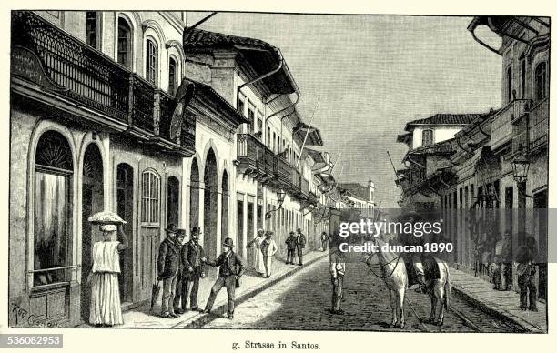 ilustraciones, imágenes clip art, dibujos animados e iconos de stock de 19 th century brasil-santos, sao paulo - cultura sudamericana