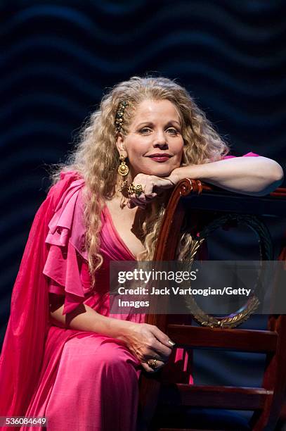 American soprano Renee Fleming performs the title role of the Metropolitan Opera/John Cox production of 'Thais' at the final dress rehearsal prior to...