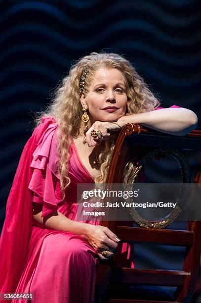 American soprano Renee Fleming performs the title role of the Metropolitan Opera/John Cox production of 'Thais' at the final dress rehearsal prior to...