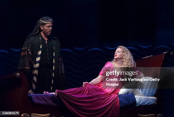 American soprano Renee Fleming performs and baritone Thomas Hampson at the final dress rehearsal prior to the new production premiere of the...