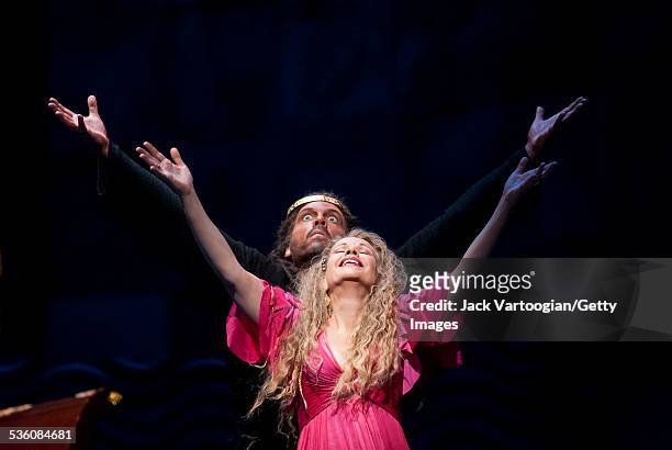 American soprano Renee Fleming performs and baritone Thomas Hampson at the final dress rehearsal prior to the new production premiere of the...