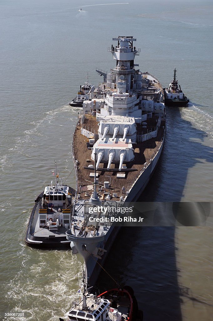 Battleship USS IOWA moved from mothball fleet