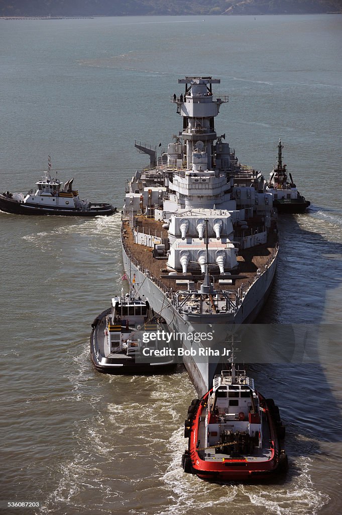 Battleship USS IOWA moved from mothball fleet