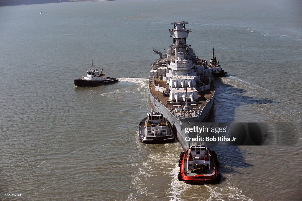 Battleship USS IOWA moved from mothball fleet