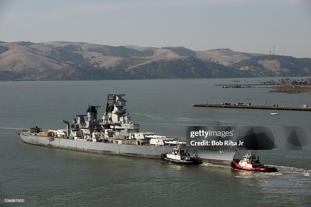 Battleship USS IOWA moved from mothball fleet