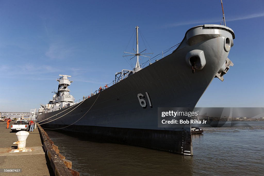 Battleship USS IOWA moved from mothball fleet